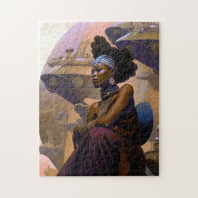 African American Futuristic Lady Jigsaw Puzzle (Vertical)