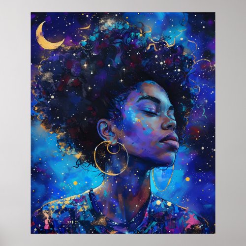 African American Galaxy Queen Poster