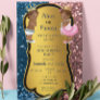 African American Gender Reveal Gold Glitter  Invitation