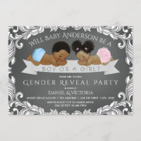 African American Gender Reveal Invitations