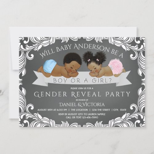 African American Gender Reveal Invitations
