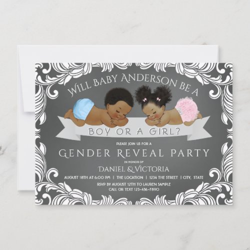 African American Gender Reveal Shower Invitations