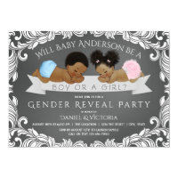 African American Gender Reveal Shower Invitations
