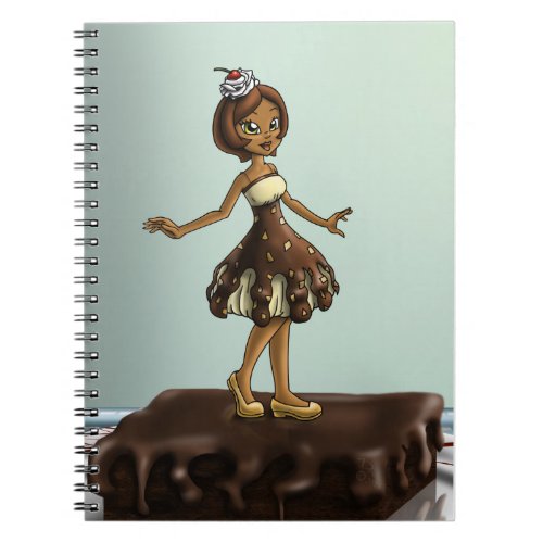 African American Girl and Sundae Notebook