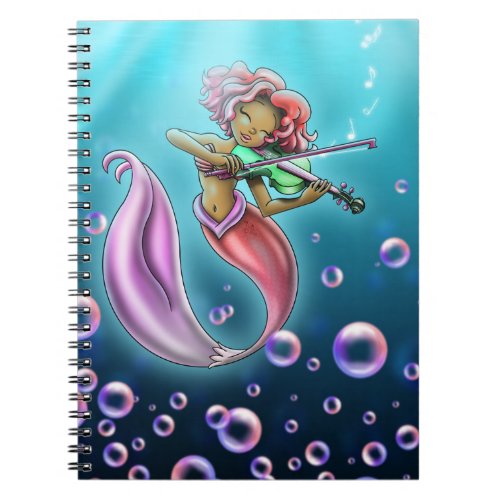 African American Girl and Violin Notebook