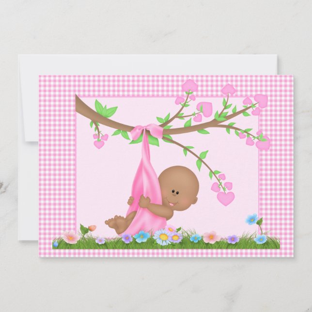 African American Girl Baby Shower Invitation (Front)