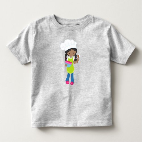 African American Girl Baking Baker Bakery Toddler T_shirt