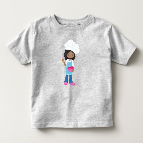 African American Girl Baking Baker Pastry Chef Toddler T_shirt