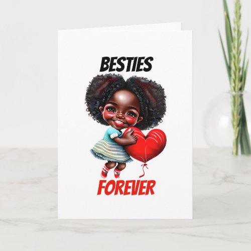 African American girl besties forever cute kids  Holiday Card