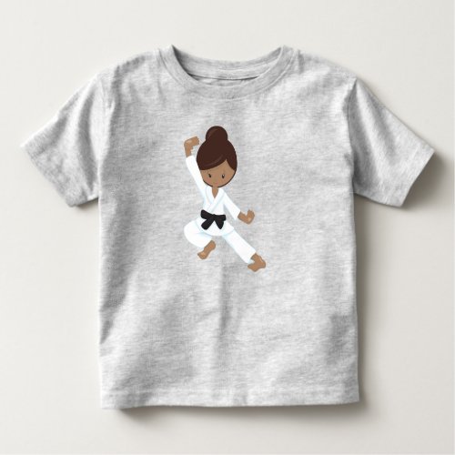 African American Girl Black Belt Karate Girl Toddler T_shirt