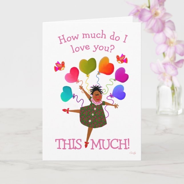 African American Girl  Card (Orchid)