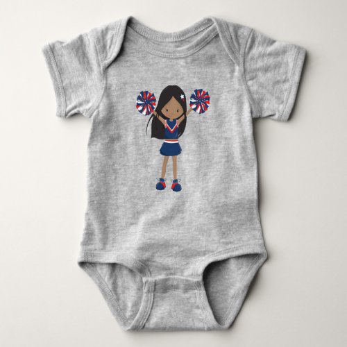 African American Girl Cheerleaders Cheerleading Baby Bodysuit