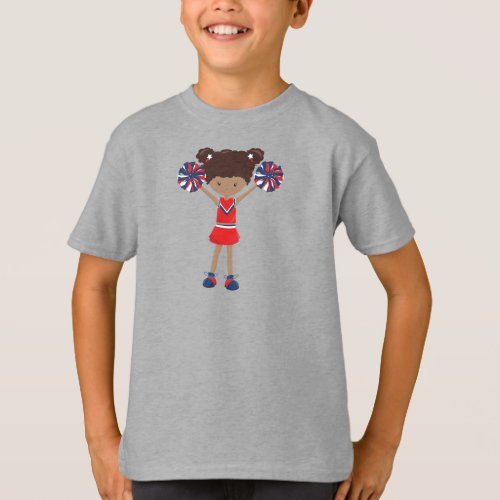 African American Girl Cheerleading Cheerleaders T_Shirt