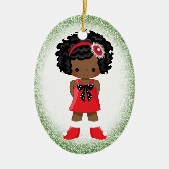 African American Girl Christmas Ornament | Zazzle.com