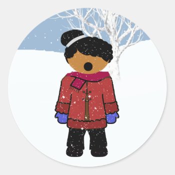 African American Girl Christmas Sticker by ChristmasBellsRing at Zazzle