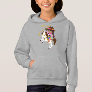 African American Girl, Cowgirl, Sheriff, Lasso Hoodie