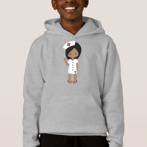 African American Girl Cute Girl Nurse Doctor Hoodie