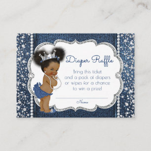African American Girl Diaper Raffle Tickets Enclosure Card