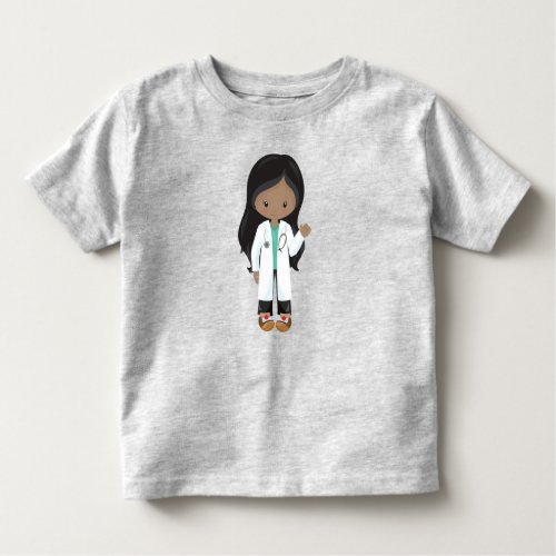 African American Girl Doctor Nurse Stethoscope Toddler T_shirt
