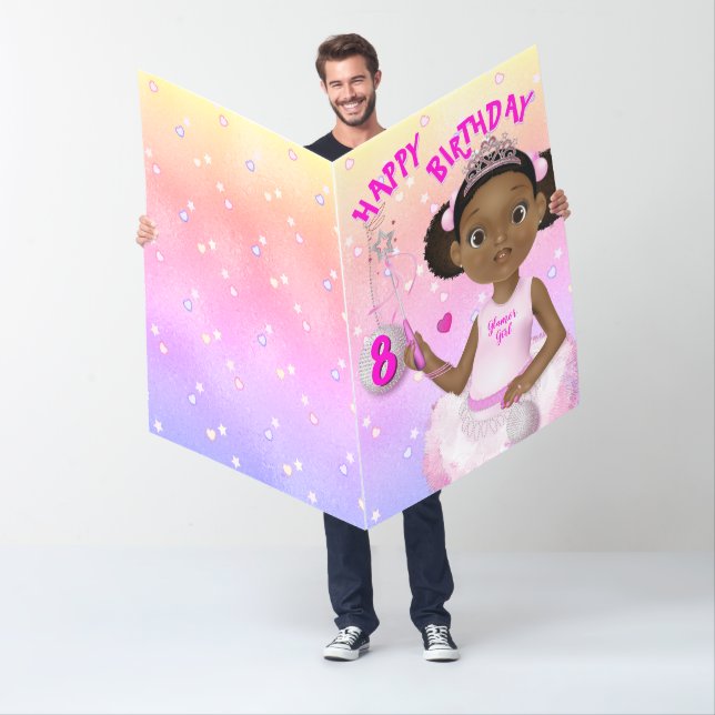 African American Girl Fairy Princess Ballerina Card (In Situ)