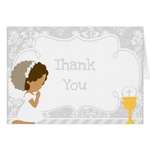 African American Girl First Communion  Thank You