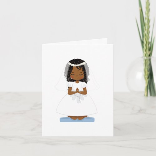African_American Girl First Holy Communion Card