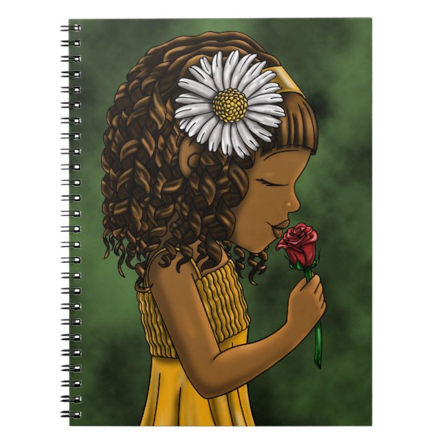African American Girl Flower Notebook (Front)