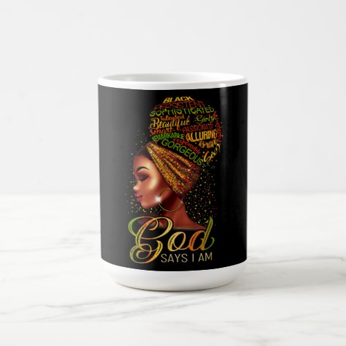 African American Girl God Says I Am Black Pride Coffee Mug