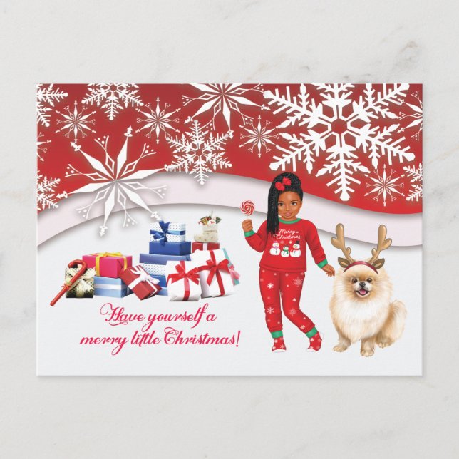African American Girl Holiday Card (Front)