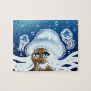 African American Girl Jellyfish Jigsaw Puzzle