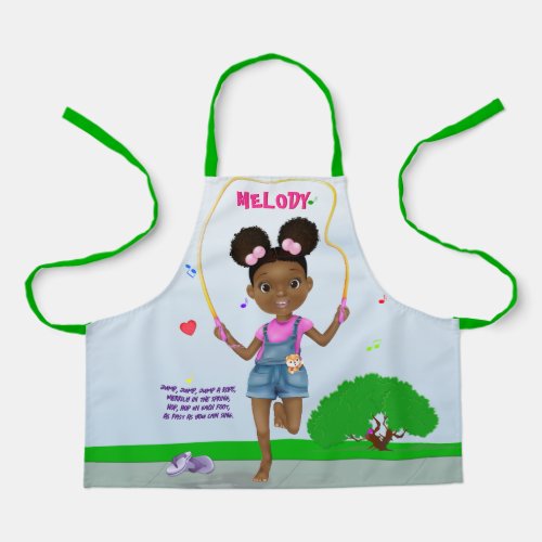 African American Girl Jumping Rope Apron