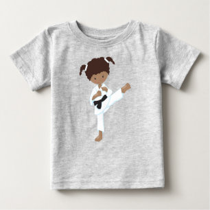 African American Girl, Karate Girl, Black Belt Baby T-Shirt