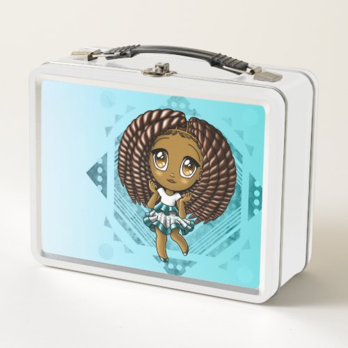 African American Girl Metal Lunch Box
