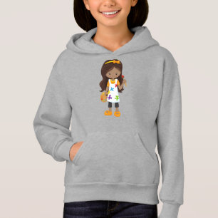 African American Girl, Painter, Painting, Brush Hoodie
