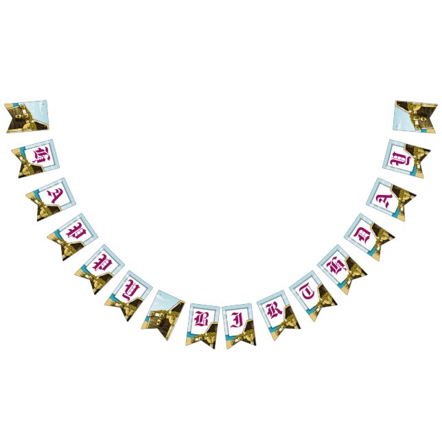 African American Girl Pirate Birthday Bunting Flag (All)