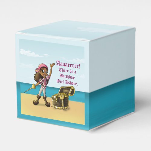 African American Girl Pirate Birthday Favor Boxes