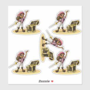 African American Girl Pirates Sticker