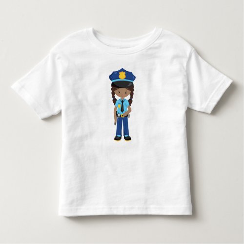 African American Girl Police Girl Police Officer Toddler T_shirt