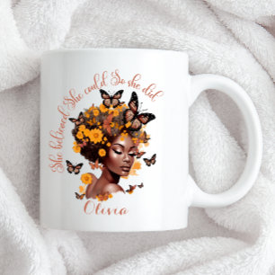 African American girl She believed She could Two-Tone Coffee Mug