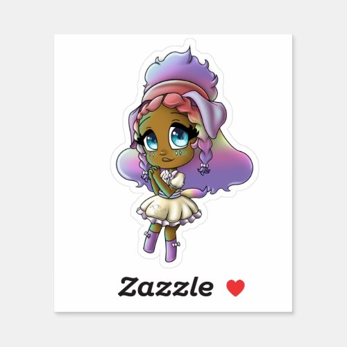 African American Girl Sticker