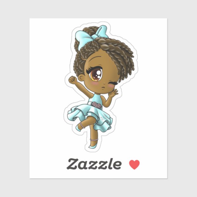 African American Girl Sticker (Sheet)