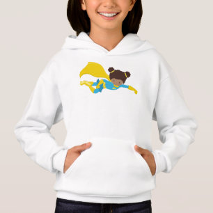African American Girl, Superhero Girl, Yellow Cape Hoodie