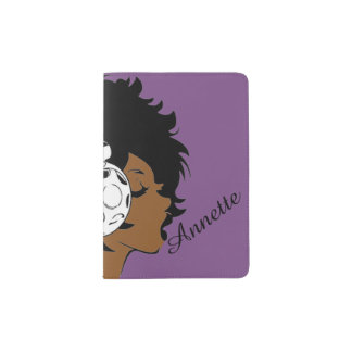 African American Girl w/Headphones Passport Holder