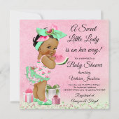 African American Girl Watermelon Baby Shower Invitation (Front)