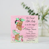African American Girl Watermelon Baby Shower Invitation (Standing Front)