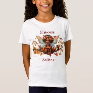 African American Girl Woodland Princess Fairy T-Shirt