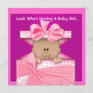 AFRICAN AMERICAN GIRLS BABY SHOWER INVITATION