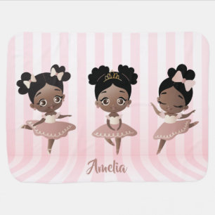 African American Girls Ballet Dancing, Ballerinas Baby Blanket