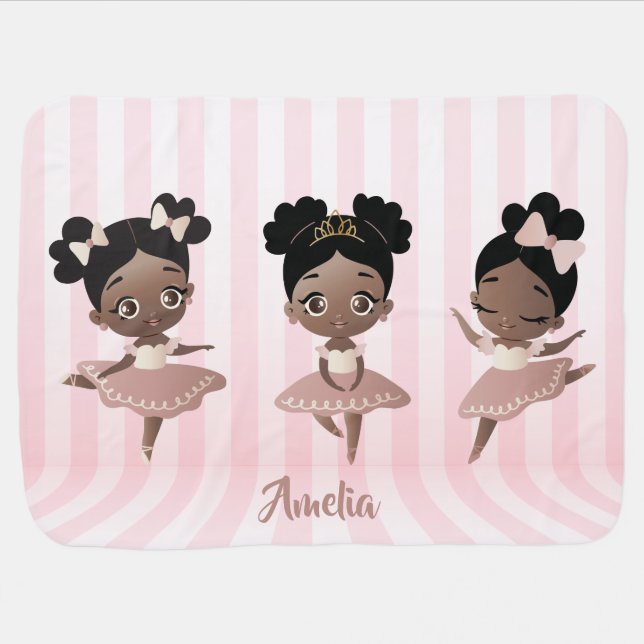 African American Girls Ballet Dancing, Ballerinas  Baby Blanket (Horizontal)