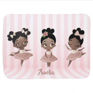 African American Girls Ballet Dancing, Ballerinas  Baby Blanket